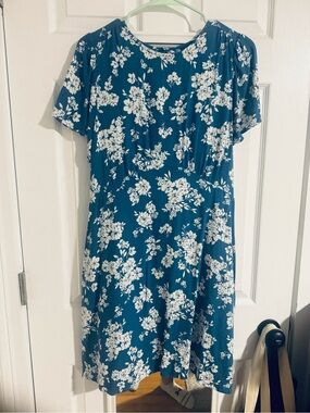 Old Navy Teal Floral Mini Dress